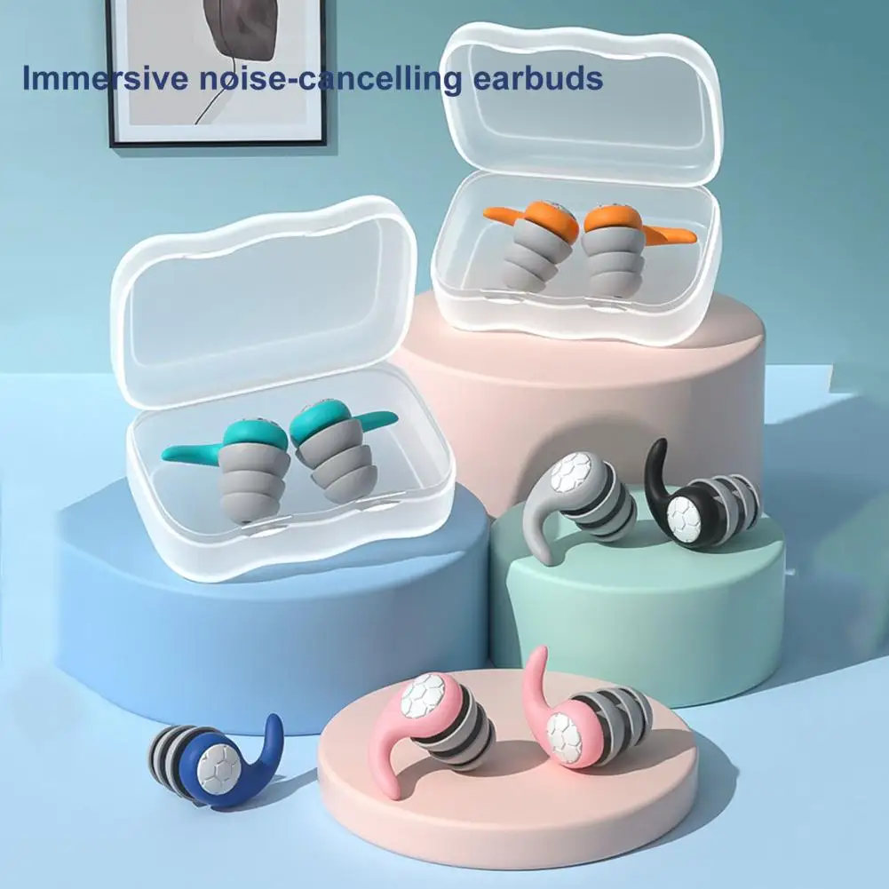 

Anti-noise 1 Pair Excellent Study Work Noise Canceling Earplugs Reusable Silicone Earplugs Ergonomic Unisex Accessories