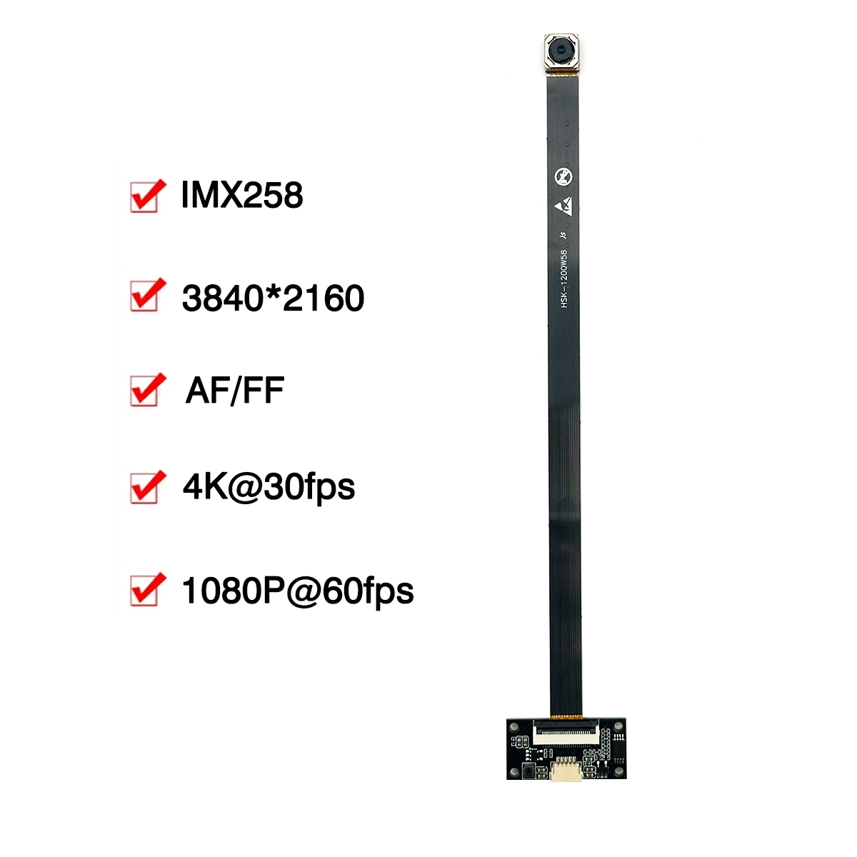 5MP OV5693/12MP IMX258 CMOS 2K/4K 3840×2160 30fps AF/FF USB 카메라 모듈 얼굴 인식 75도 MJPEG, YUY2