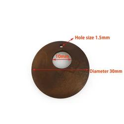 Set of 10 Artisan Wooden Geometric Hollow Rings for DIY Earrings and Pendants (30mm)