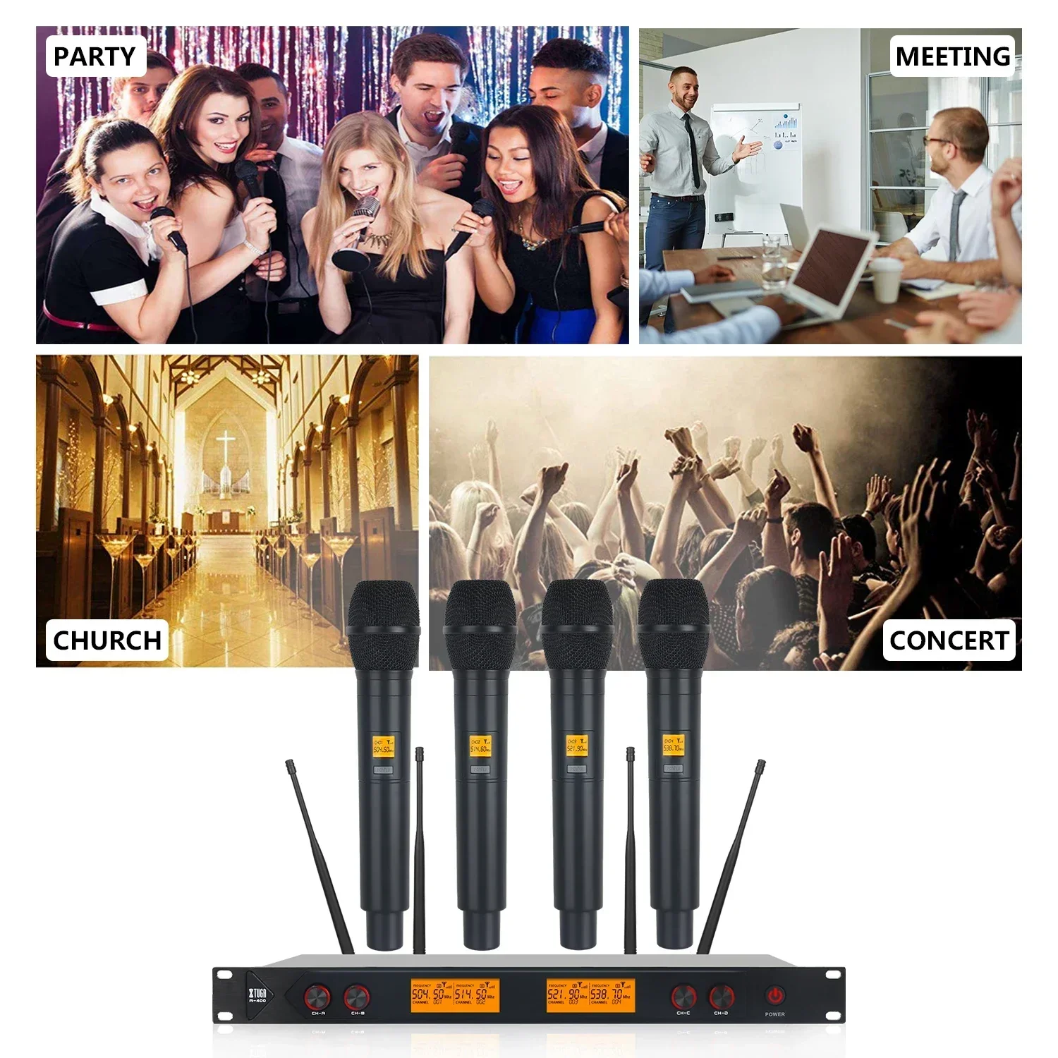 XTUGA A400 4チャンネル UHF ワイヤレスマイクシステム XTUGA A400 4チャンネルUHFワイヤレスマイクシステム ユーザーマニュアル