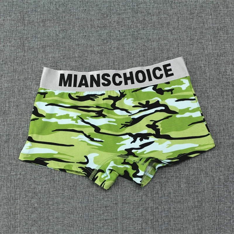 Bragas de camuflaje para mujer, ropa interior, lencería, Boxer