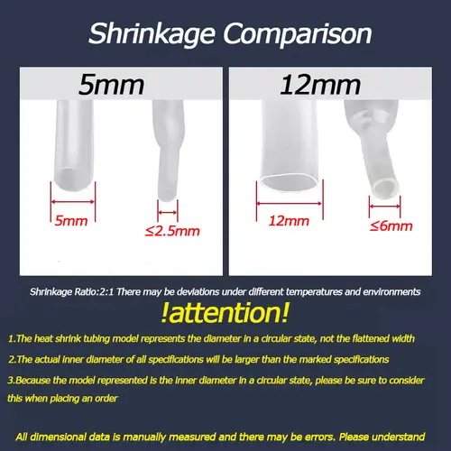1 Meter Clear Dia 2 3 4 5 6 7 8 9 10 12 14 16 20 25 30 40 50 60 mm Heat Shrink Tube 2:1 Polyolefin Thermal Cable Sleeve Insulate - Image 6