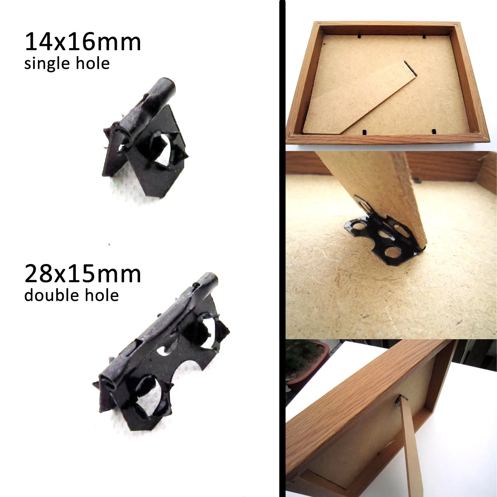 Fix Connect Picture Photo Artwork Frame Furniture Back Board Backboard Support Stand Leg Feet Barbed Hinge 50pcs no need screw cabinet hinge
