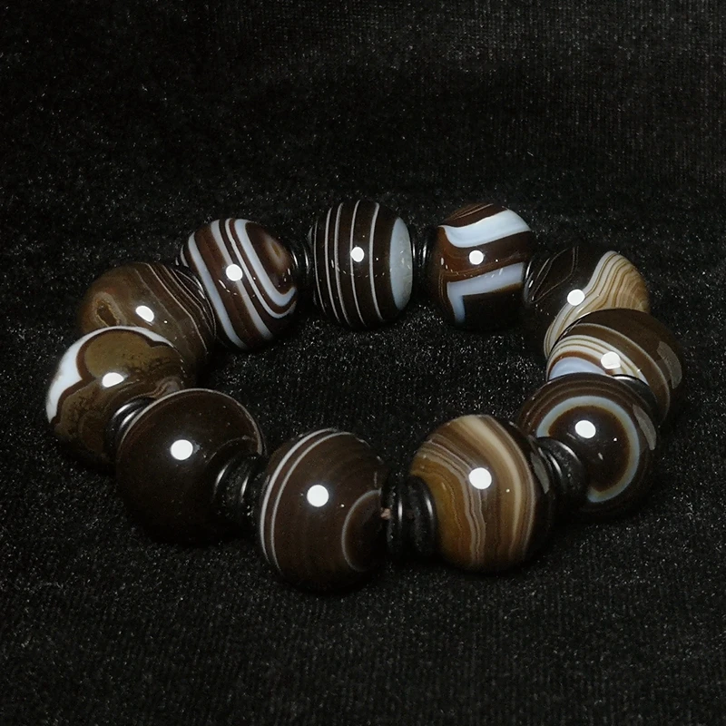 

Chinese Agate Jade Bracelets Charming Natural Pattern ornament Collection 20MM