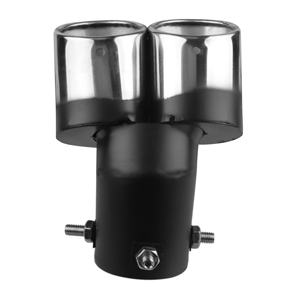 Car Exhaust Muffler Tip Stainless Steel Car Oval Rear Exhaust Dual Outlet Exhaust Tailpipe Tip Car Round Accessories