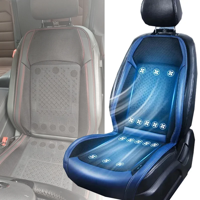 

12V/24V Summer Cool Massage Cushion The Fan Blowing Cool Ventilation Sheet Cushion Car Seat Cooling Vest All Car Accessories