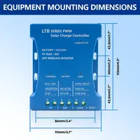 Contrôleur de charge solaire Y&H 20A 30A avec régulateur Bluetooth 12V/24V intelligent PWM pour batteries au plomb, LiFePO4, lithium 6