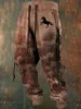 2023 Fall Sports Jogging Trouser For Men Fashion Patchwork Drawstring Design Pattern Print Loose Pants Streetwear Men's Clothing 3