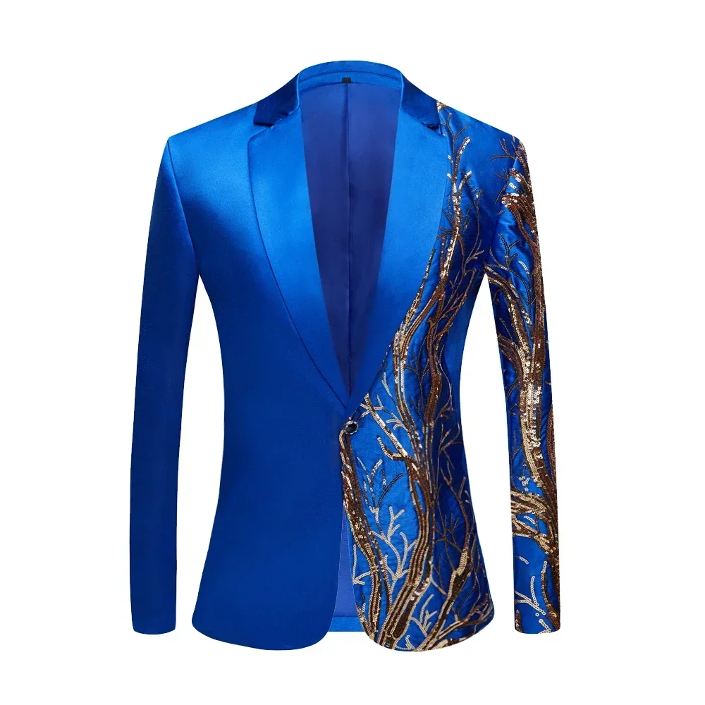 

Mens Sequin Embroidered Suit Coat Shiny Bling Glitter Blazer Tuxedo Suits Wedding Party Stage Costumes Nightclub Prom DJ Jacket