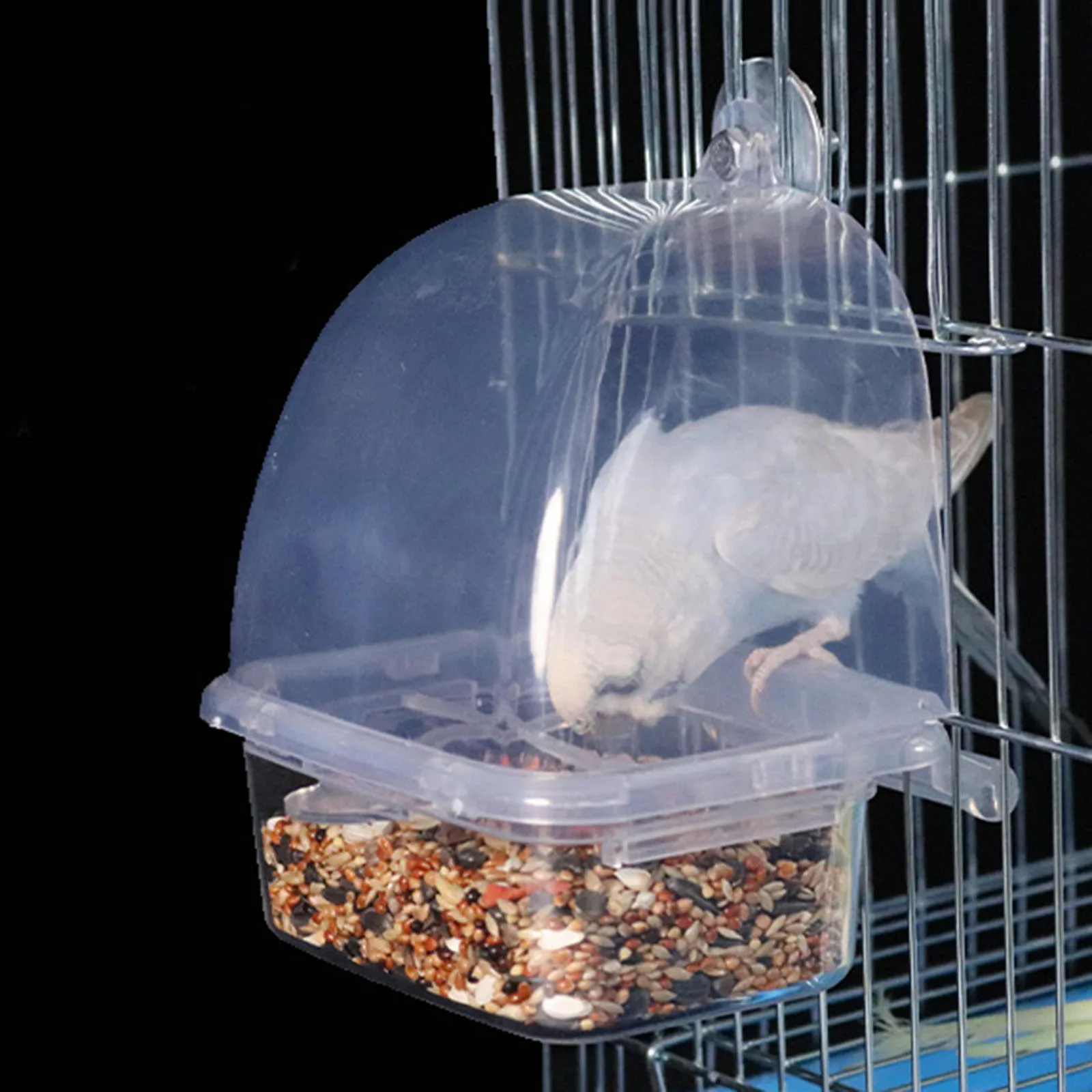 Automatic Parrot Bird Feeder No Mess Plastic Hanging Parrot Feeder Cage Accessories Small Medium Birds Supplies