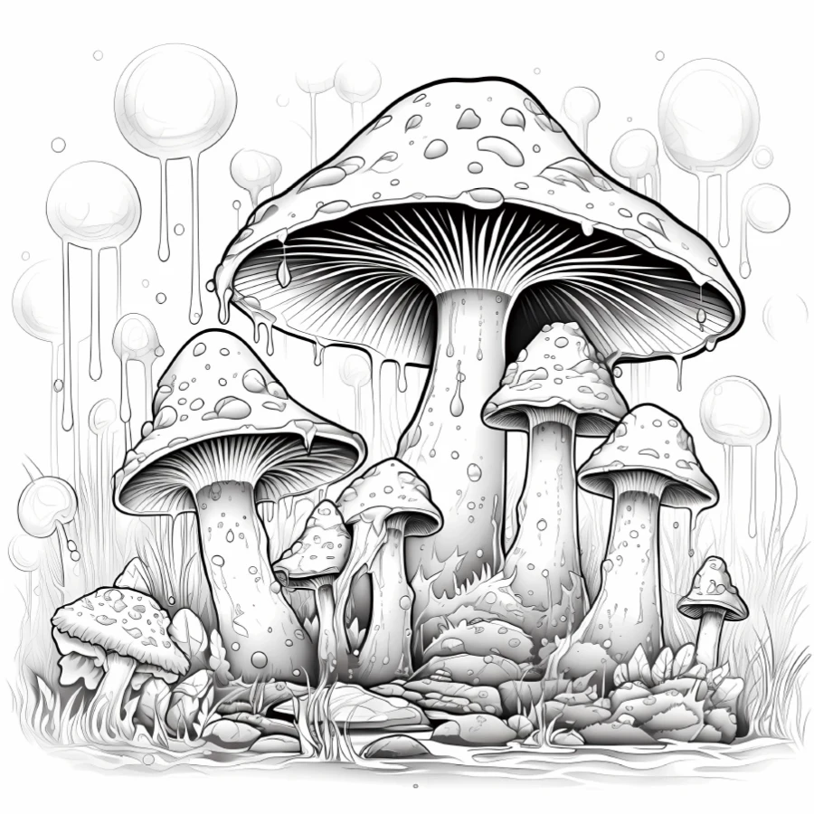 Fantastical Fungi Exploration Coloring book For Adults And Teens Featuring 20 Page For Holiday Birthday Party Kill Time Graffiti 5