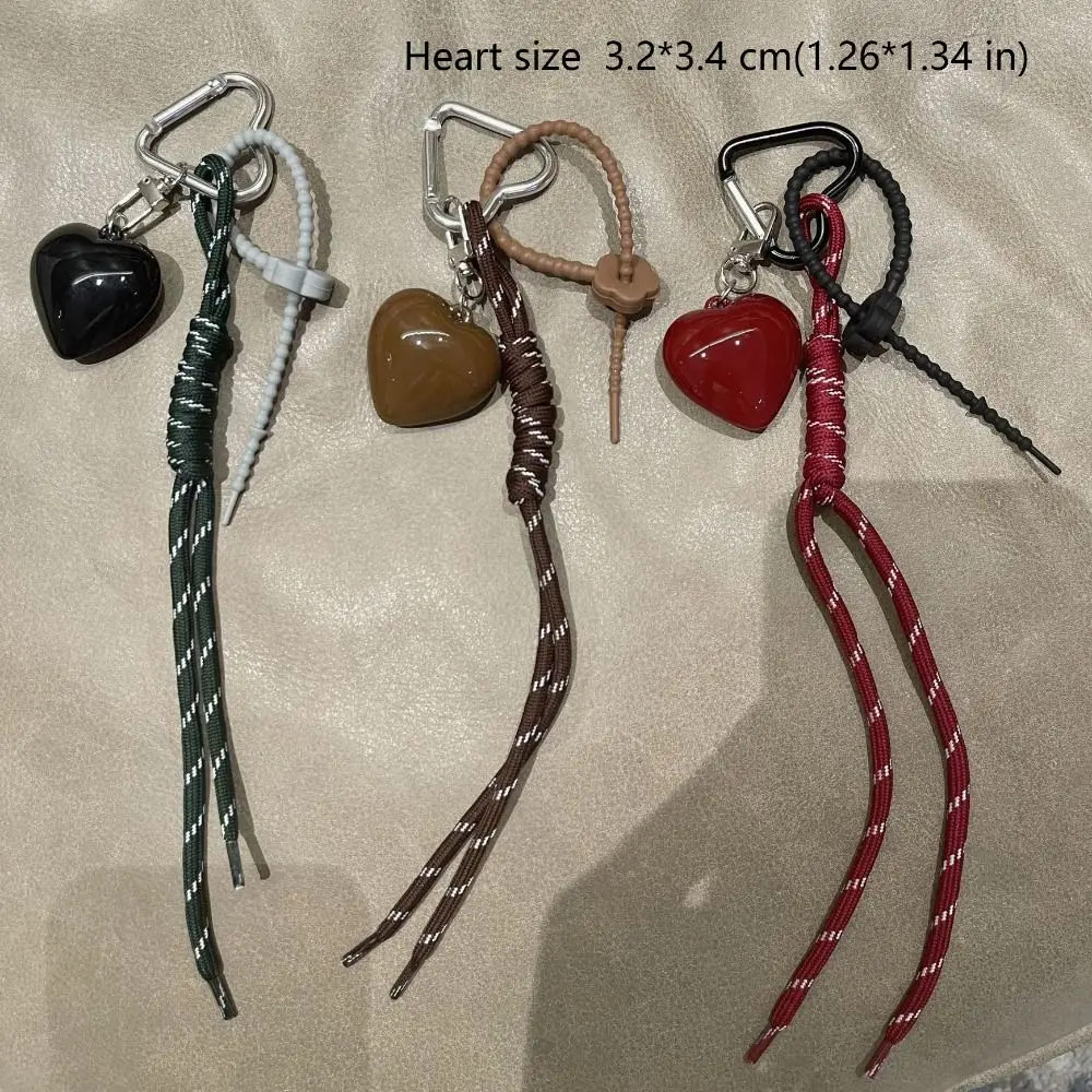 Leather Rope Keychain Cherry Bow Lanyard Handmade Bag Pendant