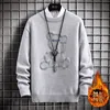 Mens Winter Thicken Fleece Warm Sweater Mens Fashion Casual Round Neck Bear Print Knitted Pullover Street Outdoor Sweatshirt 4XL 3