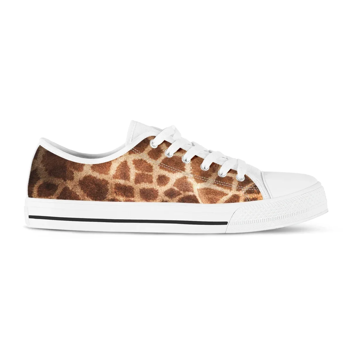 Giraffe Print Summer Women Shoes Canvas Comfortable Casual Shoes Lace Up Female Comfort Sneakers Espadrille Femme