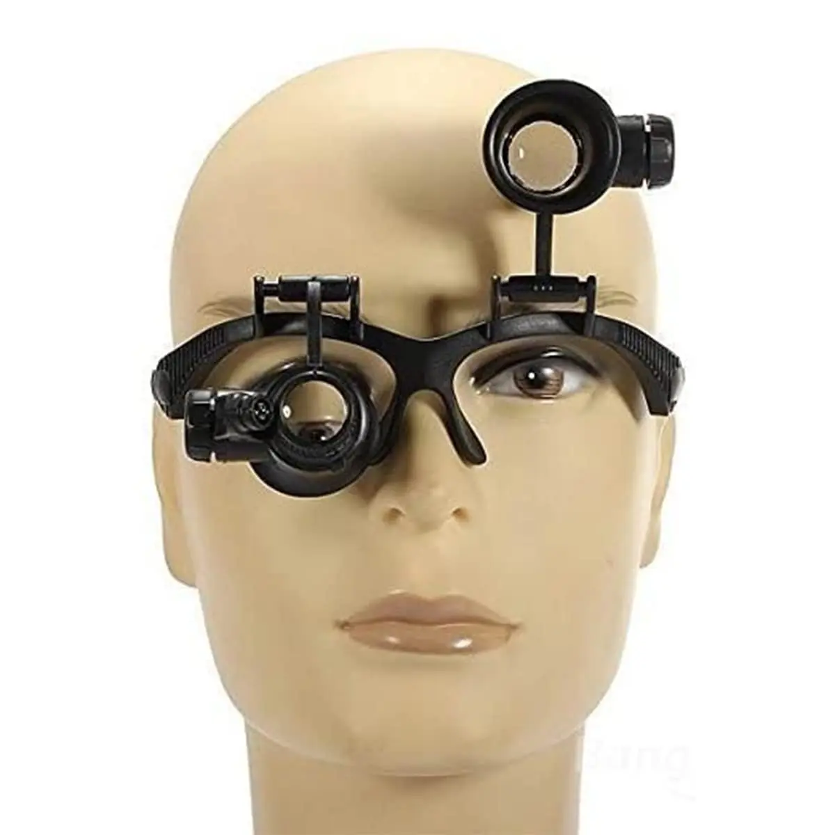 Magnifying Glass 10X 15X 20X 25X LED Illuminated Double Eye Glass Jeweler Loupe Repair Headband For Close Work Watch Maker