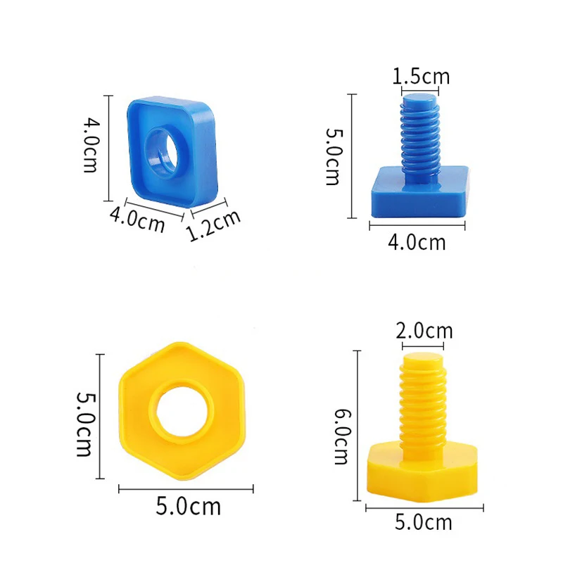 Screw Building Blocks Toy Set For Kids Color & Shape Matching Fun Game DIY Creative Mosaic Screws Assembled Building Blocks Toys