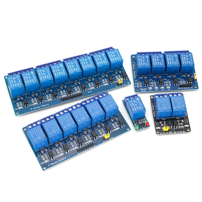 Relay Module 5V 12V 1 2 4 6 8 Channel With Optocoupler Relay Output 1 2 4 6 8 Way Module For Arduino In stock