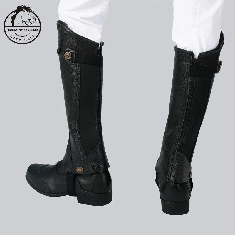 onlyChildren's cowhide Equestrian leg warmers Chappus comfortable and breathable Equestrian Chaps Knight's equipmenthorse riding 3