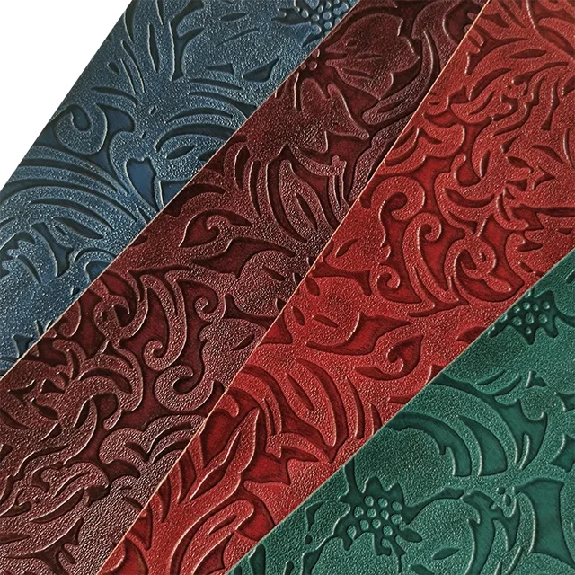 Roman Red Carving Faux Leather