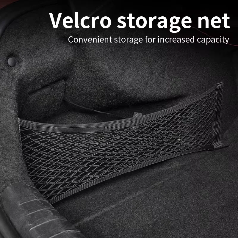 Car Velour Trunk Net Pocket Organizer Fixed Net for Rear Compartment Boot Storage Organizer