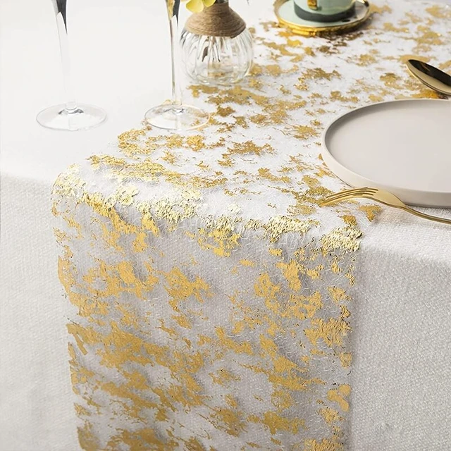 Sparkle Metallic Gold Thin runner da tavola oro/argento paillettes Glitter  lamina metallica sottile rotolo di