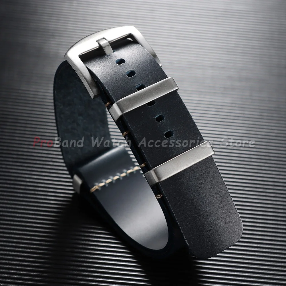 Premium Genuine Leather Adjustable Watch Strap - Elegant Replacement Bracelet Accessory