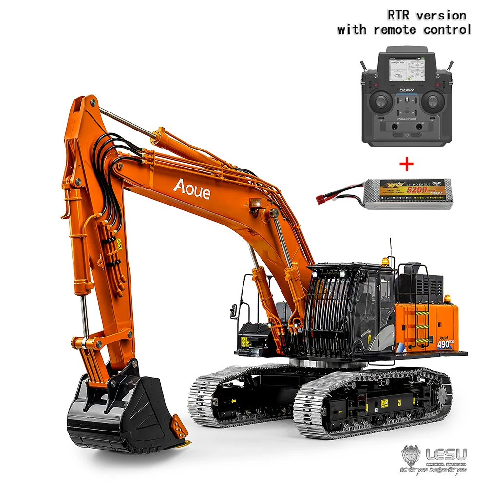 【LOHEN】Kyochan New 1/14 LESU 490 Aoue ZX490 Hydraulic RC Excavator Metal RC