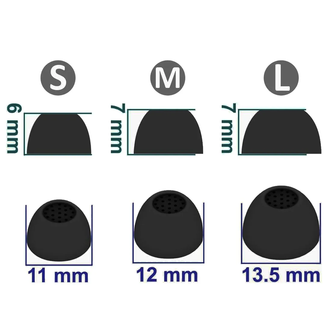 6PCS Silicone Ear Tips for Samsung Galaxy Buds 3 Pro / 2 Pro / Pro / FE / Galaxy Buds 2 Eartips Ear Pads Caps Case