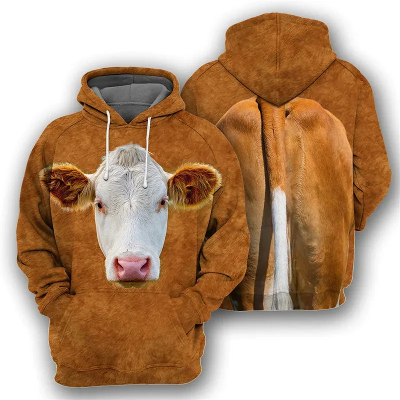 thumbnail image 1 of Sudadera con capucha con estampado de oveja, alpaca, toro y caballo para hombre, sudadera con capucha de manga larga con estampado 3D de animales, abrigo con capucha de gran tamaño para la calle, 1 of 5