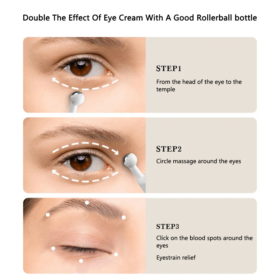 Roller Ball Vacuum Bottle Liquid Essential Foundation Eye Cream Refillable Bottles Travelling Portable Empty Dispenser Bottle