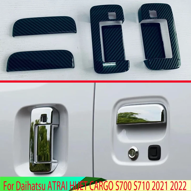 

For Daihatsu ATRAI HIJET CARGO 2021 2022 ABS Chrome Door Handle Cover Without Smart Key Hole Catch Cap Trim