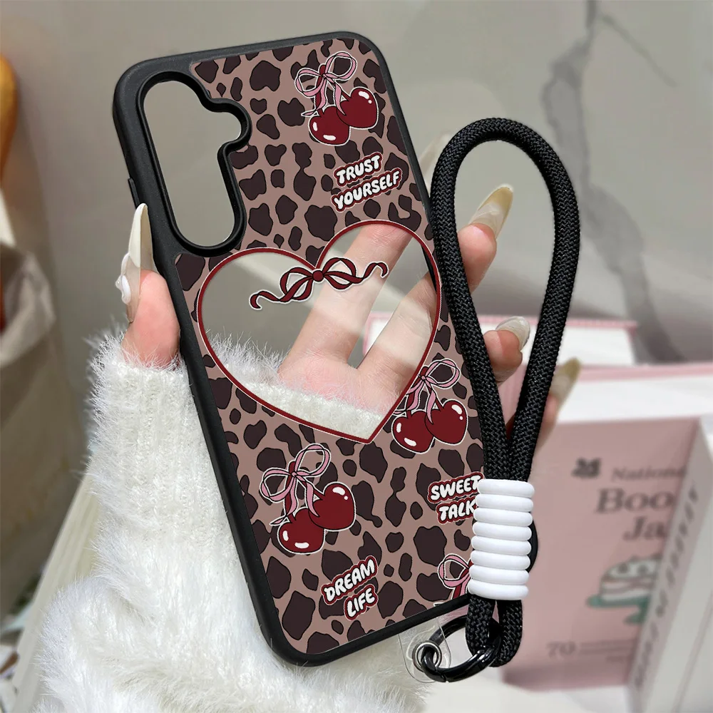 Heart-Shaped Leopard Print Acrylic Phone Case Cover