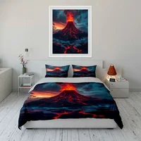 Ensemble de décoration sur le thème du volcan, plusieurs tailles, pour chambre d'enfant et d'adulte, ensemble de literie exquis 3 pièces, cadeau 3