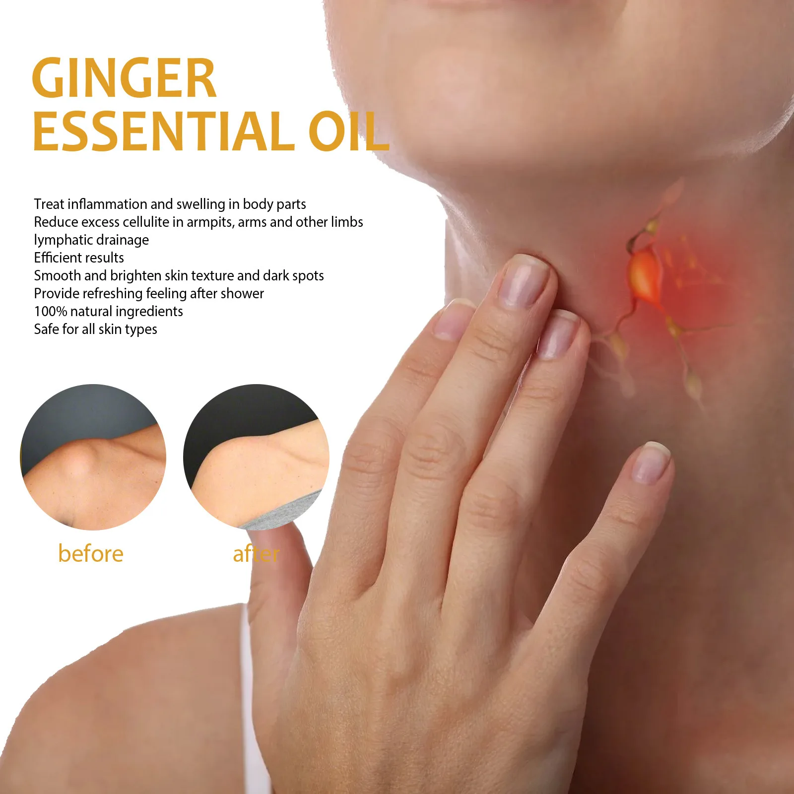 Ingwer-ätherisches Öl Zur Lymphdrainage Und Körpermassage_voghion.com