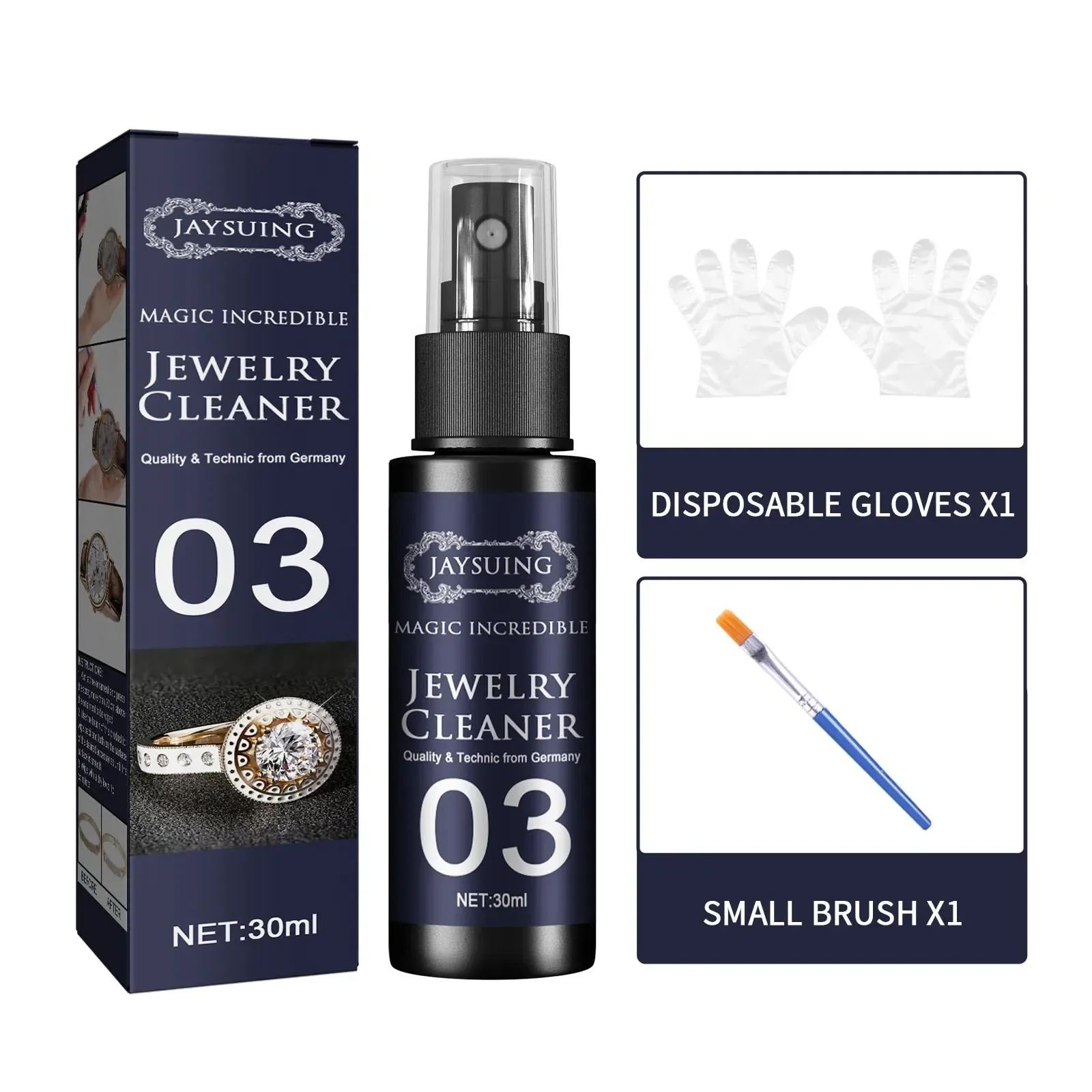 30ml Jewelry Cleaner Solution Diamond Silver Gold Jewelry Cleaning Spray Rust Remover Rust Household Maintenance Cleaning Spray