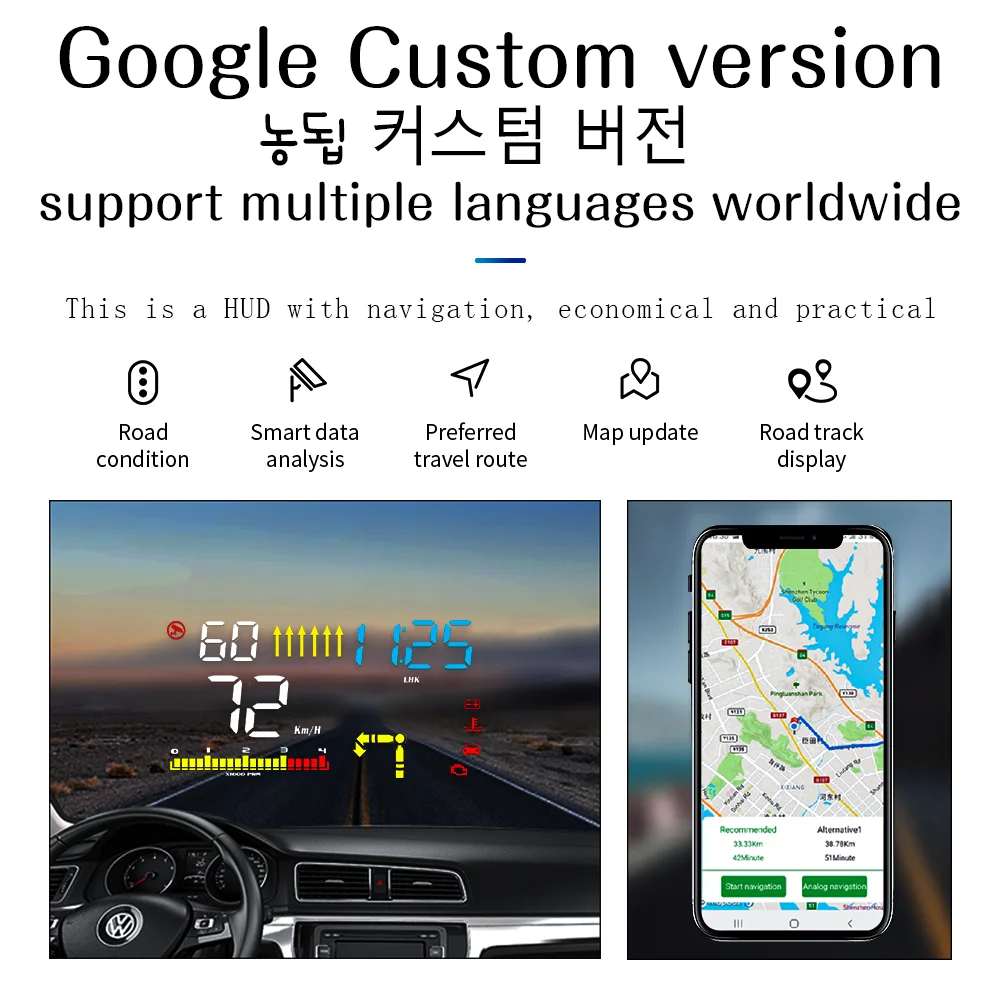 WiiYii-HUD M15   ÷,  ӵ  OBD2   ӵ OBD  ϸ ڵ ׼