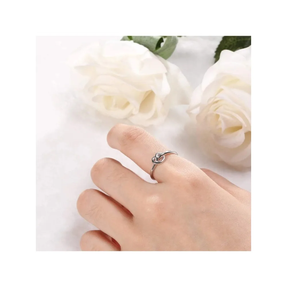 Trumium 925 Sterling Silver Ring Celtic Knot Simple Criss Cross Infinity Wedding Band for Women Jewelry Size 3-12 Rings in Bulk 3
