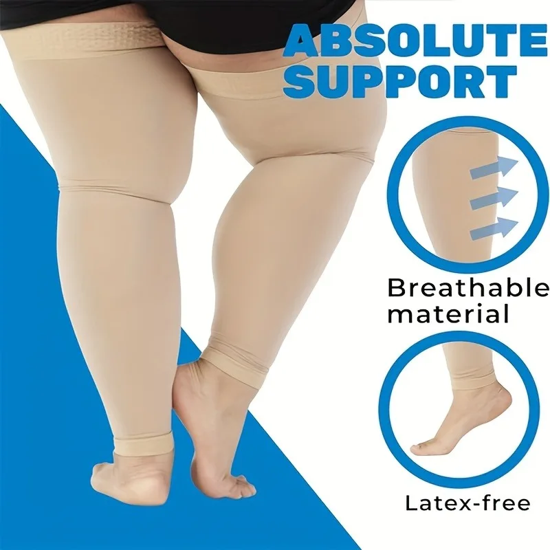 1 Pair  Oversized Sports Compression Knee-High And Three-Quarter Length Segmented Pressure Socks in Sizes 2XL to 7XL.