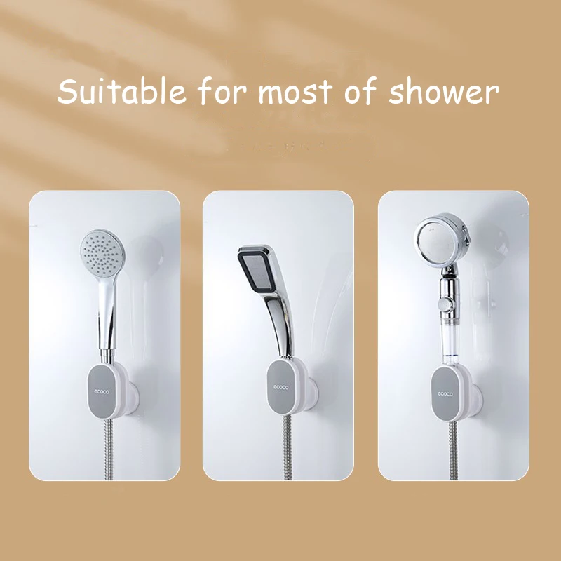 Ecoco Adjustable Shower Holder Universal Shower head Bracket No Drill Bathroom Accessories Stand Bathroom Wall Holder For Shower Head Holder