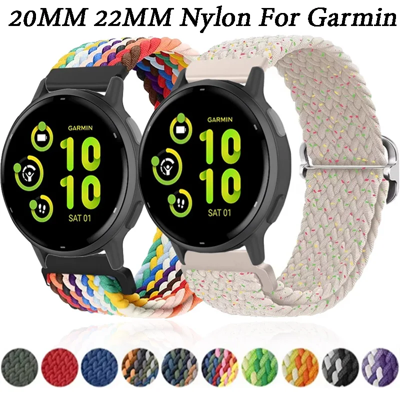 Nylon Braided Solo Loop Strap - 20mm/22mm Sports Bracelet Wristband