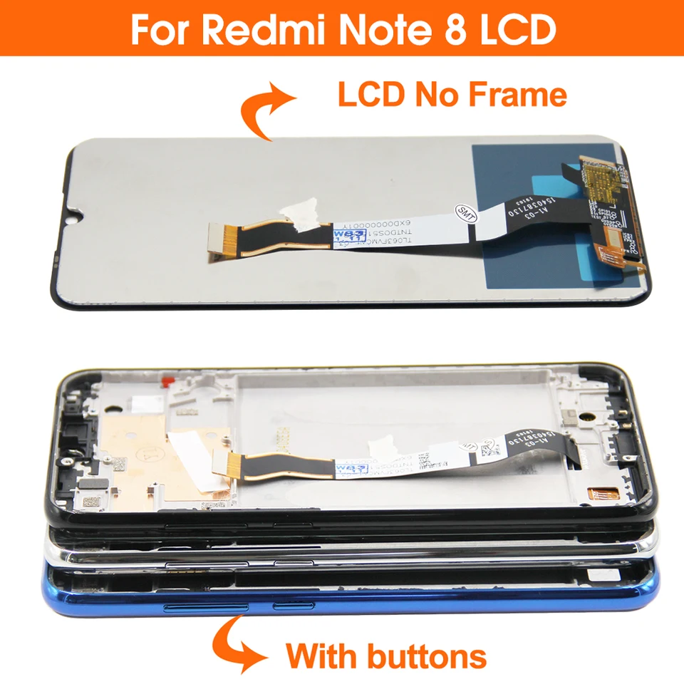 Écran Complet Noir Pour Redmi Note 8 Pro - Avec Châssis - LCD - Neuf
