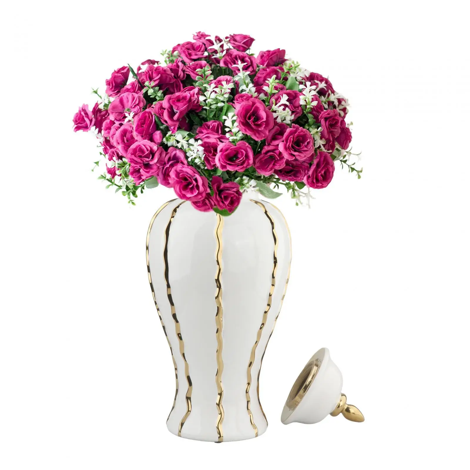 

Ceramic Vase Decorative Porcelain Ginger Jar for Wedding Entrance Bookshelf