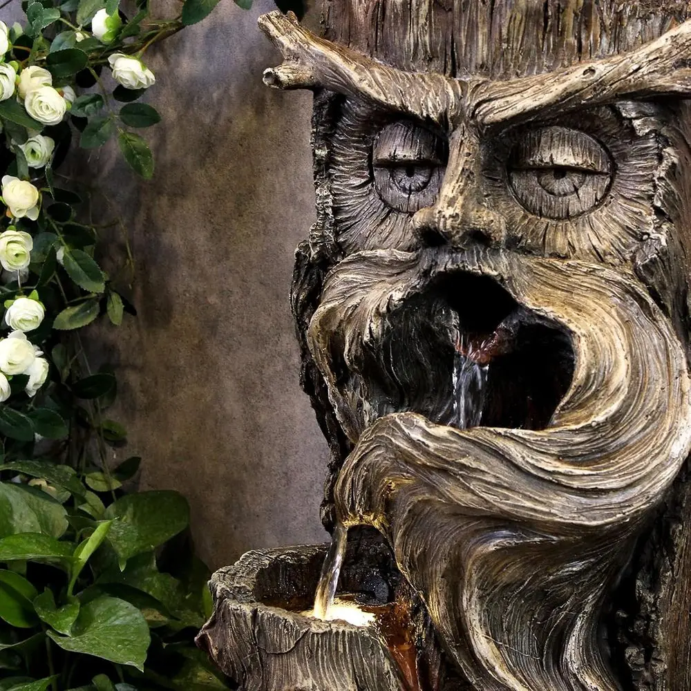 Outdoor Cascading Waterfall Tree Trunk Fountain image 2