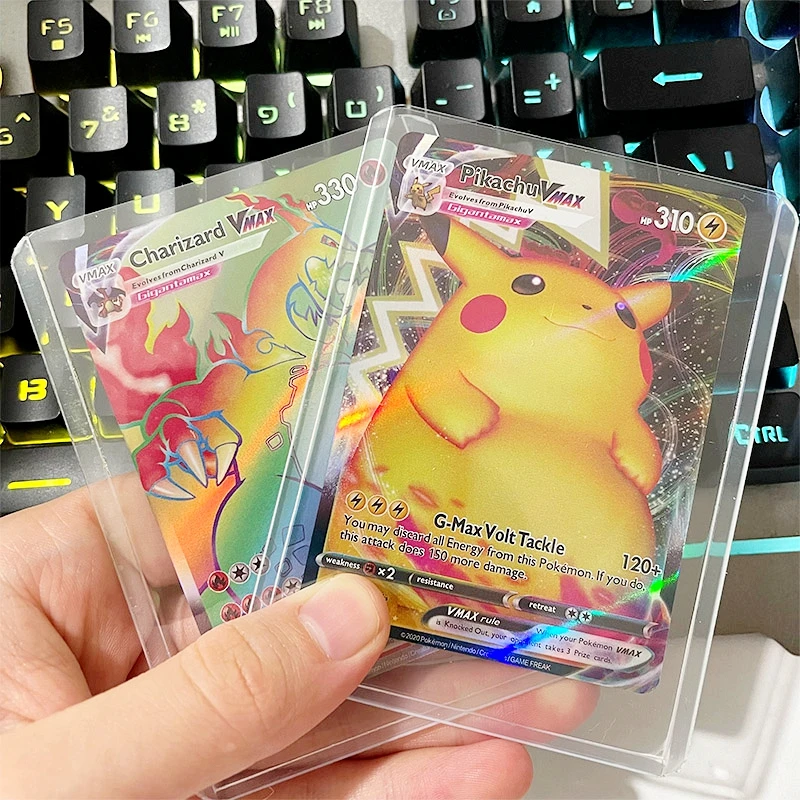 Set Pokemon Card Sleeves Hard Cards Slab Grade Stands Star Protector Case  Acrylic Plastic Clear Game