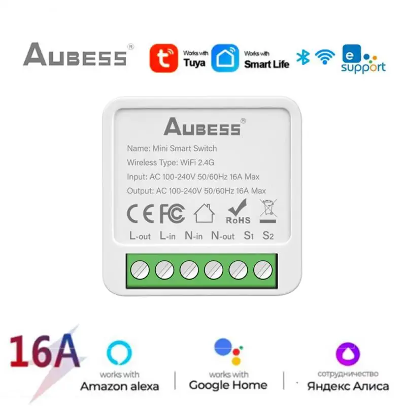 

Tuya Wifi Mini Smart Switch 16A DIY Light Switches 2 Way Breaker Smart Home With Tuya Smart Life eWeLink Alexa Alice Google Home