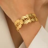 Stainless Steel Bracelet New Trend Botanical Carving Small Fresh Ginkgo Biloba Fallen Leaf Bracelet For Women Jewelry Party Gift 1
