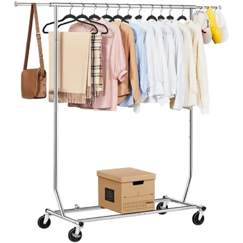 Heavy Duty Adjustable Collapsible Garment Rack, Stainless Steel, Chrome 1