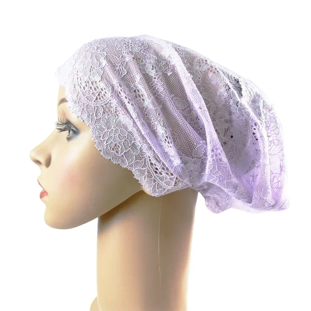 Flower Lace Women Hat Muslim Hijab Turban Islamic Arab Beanies Chemo Hat Headwear Ramadan Inner Cap Underscarf Headwrap Covers