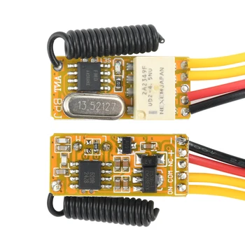 433 MHz RF di Controllo 3.7 V 4.2 V 5 V 6 V 7.4 V 9 V 12 V Micro Contatto Relè Interruttore di Controllo Remoto Modulo Ricevitore RF + telecomando