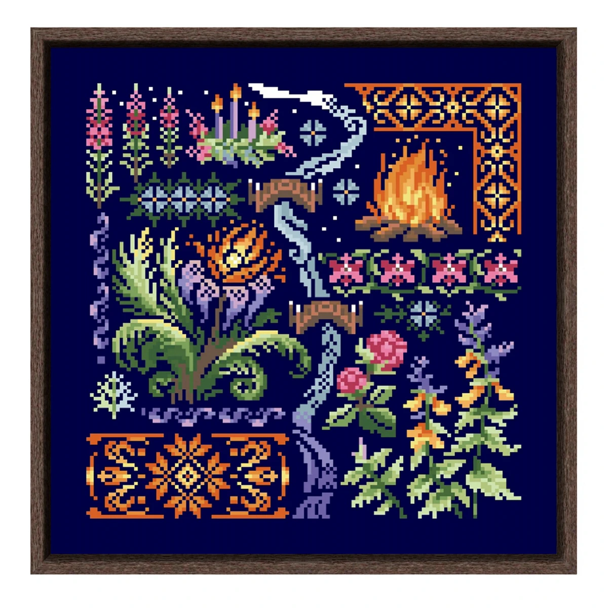 Mysterious forest Cross Stitch Kit 18ct 14ct 11ct deepblue canvas fabric cloth cotton thread embroidery DIY handmade